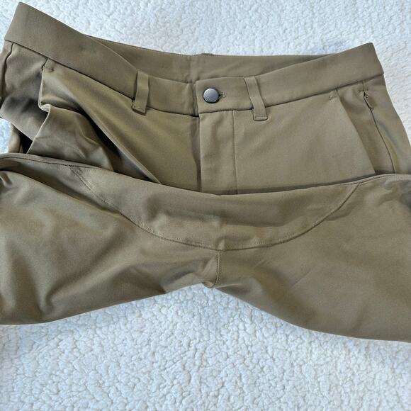 Lululemon Mens Commission Slim Pant 30L 31x30 Khaki Warpstreme Artifact Brown - Picture 4 of 11